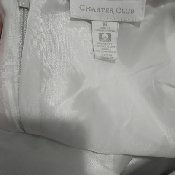 Charter Club Light Gray 100% Cotton Eyelet Pencil Skirt in Size 16 - Picture 9 of 9